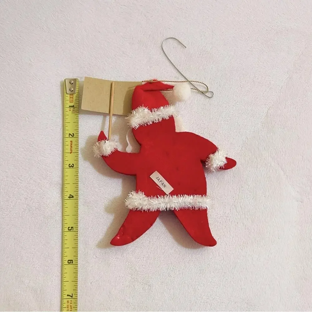 MCM Retro Handmade Santa MERRY CHRISTMAS Sign Ornament Holiday Decor Kitsch